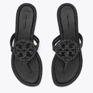 Tory Burch Black Beaded Sandals